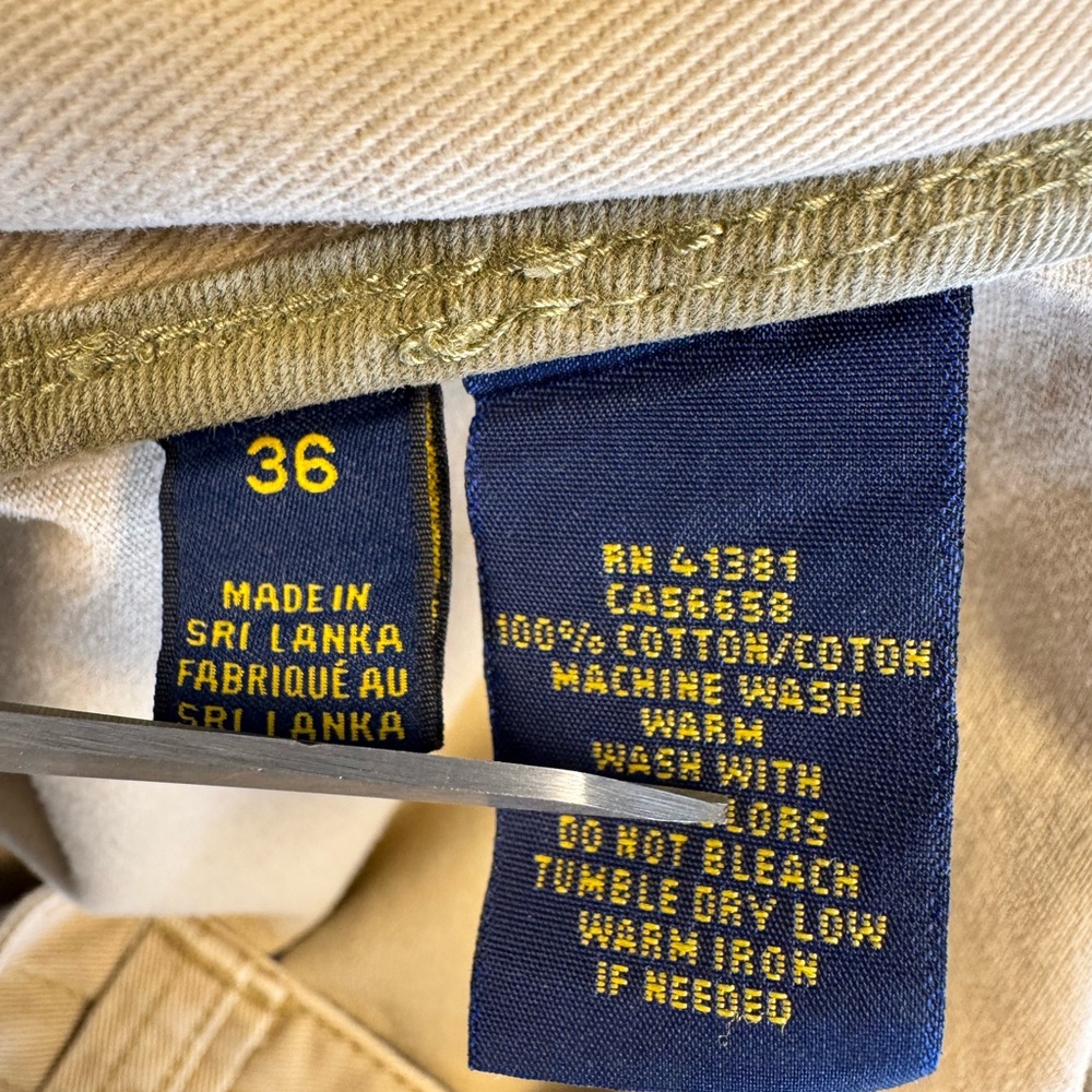 Mens Polo Ralph Lauren Khaki Colored Cargo Shorts Size 36 - Picture 4 of 6